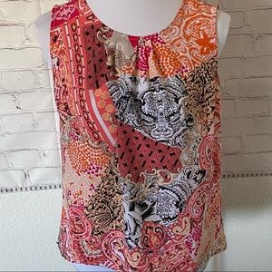 CHRISTOPHER & BANKS PRINT FABRIC DESIGN POLYESTER SIZE PETITE SMALL